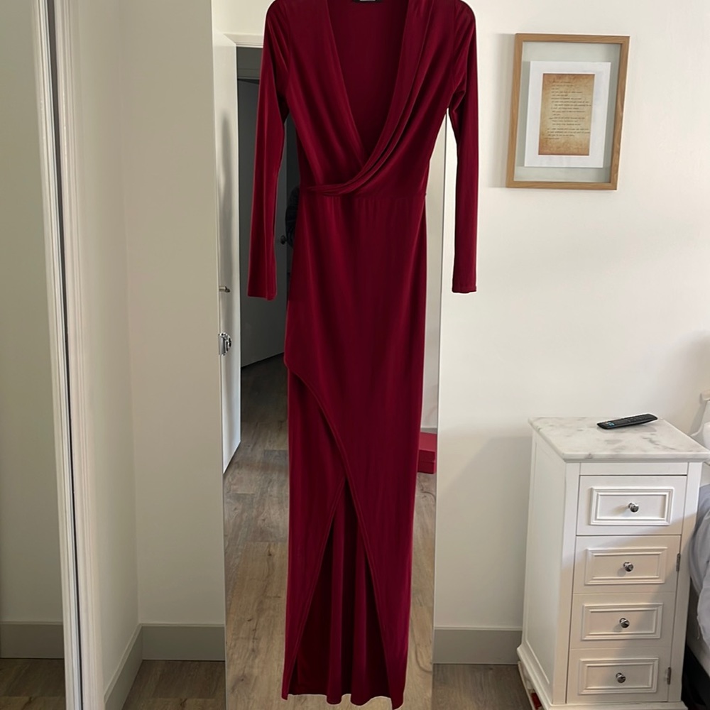 Missguided Long Red Maxi Dress